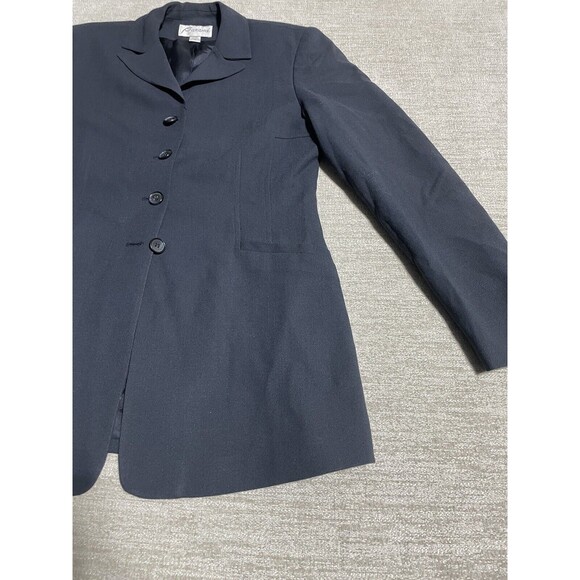 Vintage BARAMI Blue Lined Blazer Women's Size 4 Made in USA Fitted 4 Buttons - Picture 3 of 12